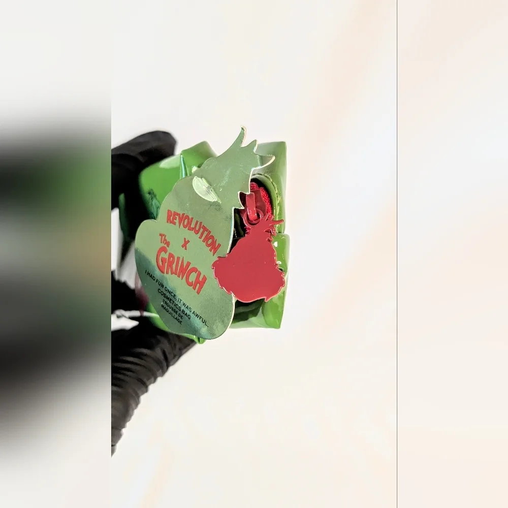 Grinch x Revolution Cosmetic Bag Small Holiday Christmas Make Up Tote Pouch NWT